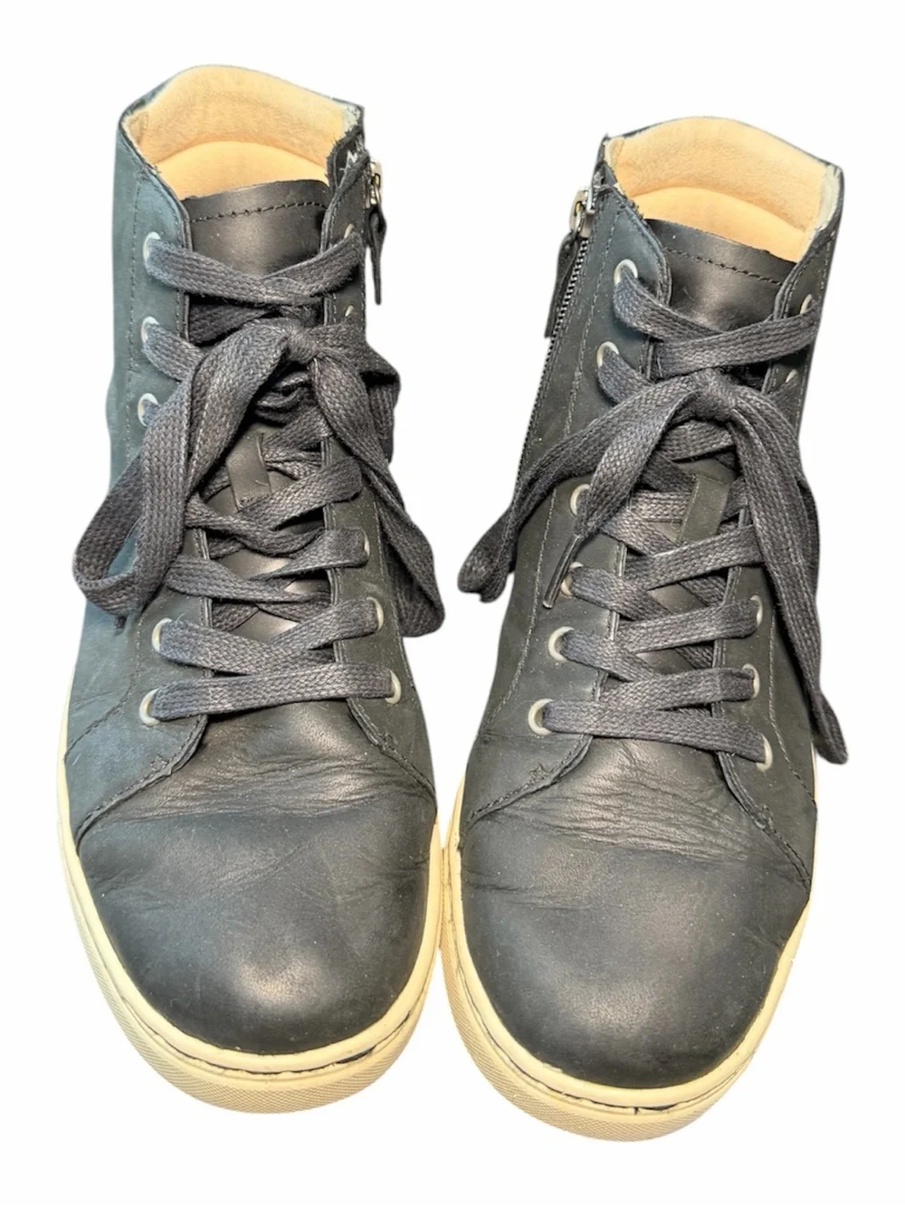 UGG Gradie High Top Sneakers Black Leather Side Zip Women’s 8.5 Style 1014607